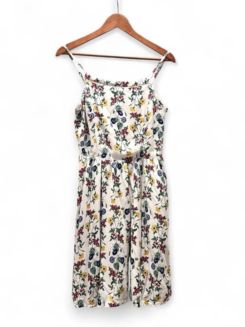 Old Navy Floral Dress Fit Flare Sleeveless White Multi L Large Morning Glory